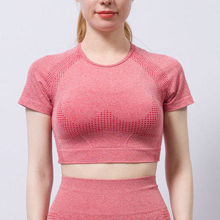 Pink Butterfly Tight Crop Top