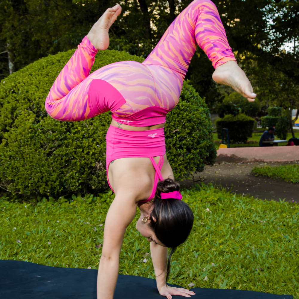 Pink Zebra Print Leggings with Pockets