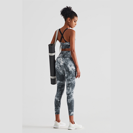 Tie-dye Grey High Waist Leggings