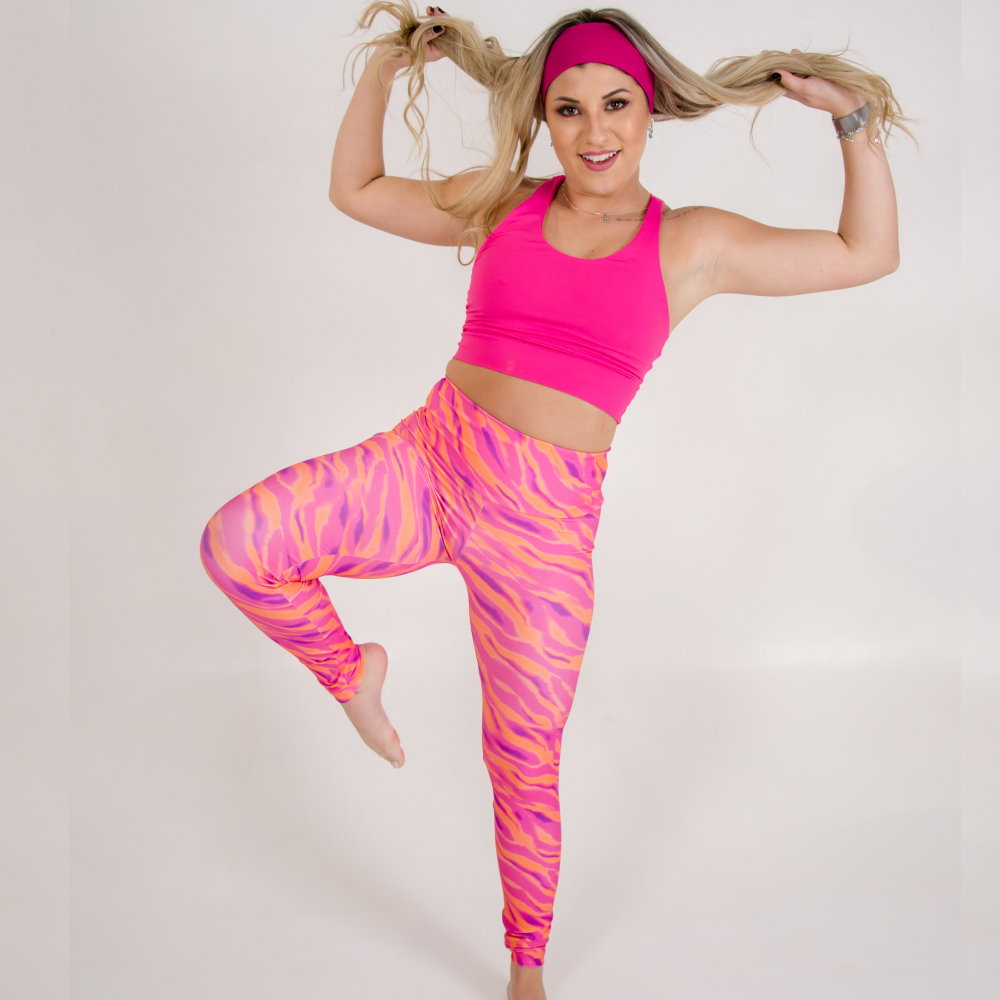 Pink Zebra Print Leggings