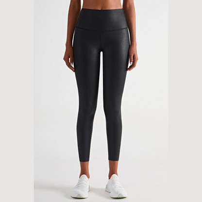 Bright Black High Waist Leggings